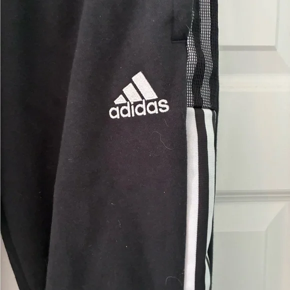 Adidas Black and White Sweatpants with Tapered Legs - Picture 2 of 4